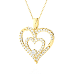4 5/8  ctw Round Lab Grown Diamond Heart Pendant