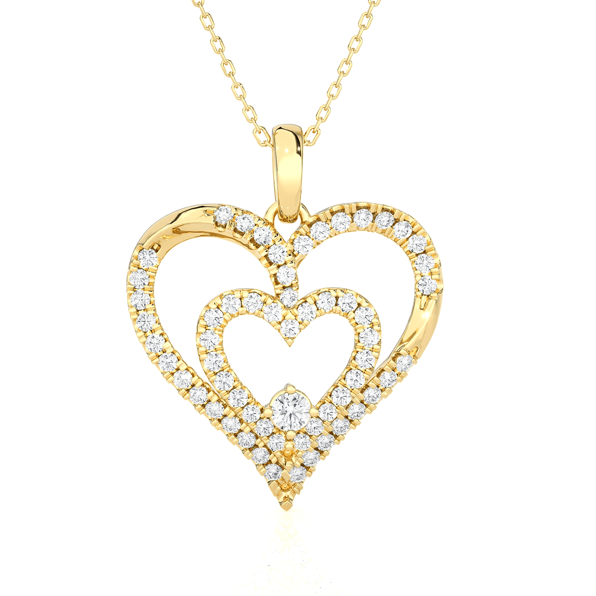 4 5/8  ctw Round Lab Grown Diamond Heart Pendant