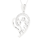 1/4  ctw Round Lab Grown Diamond Heart Pendant