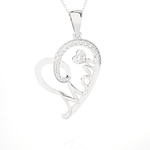 1/4  ctw Round Lab Grown Diamond Heart Pendant