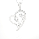 1/4  ctw Round Lab Grown Diamond Heart Pendant