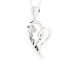 1/4  ctw Round Lab Grown Diamond Heart Pendant