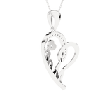 1/4  ctw Round Lab Grown Diamond Heart Pendant