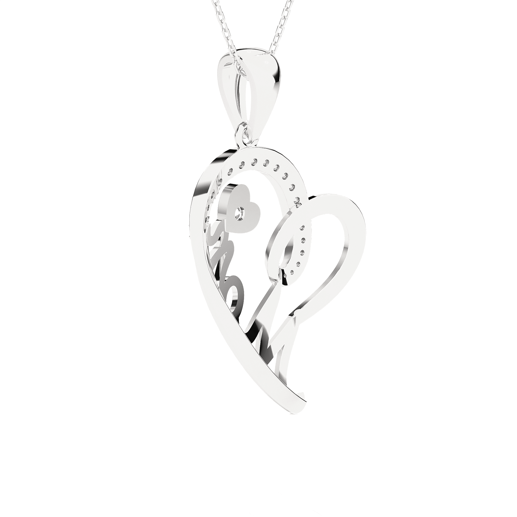 1/4  ctw Round Lab Grown Diamond Heart Pendant
