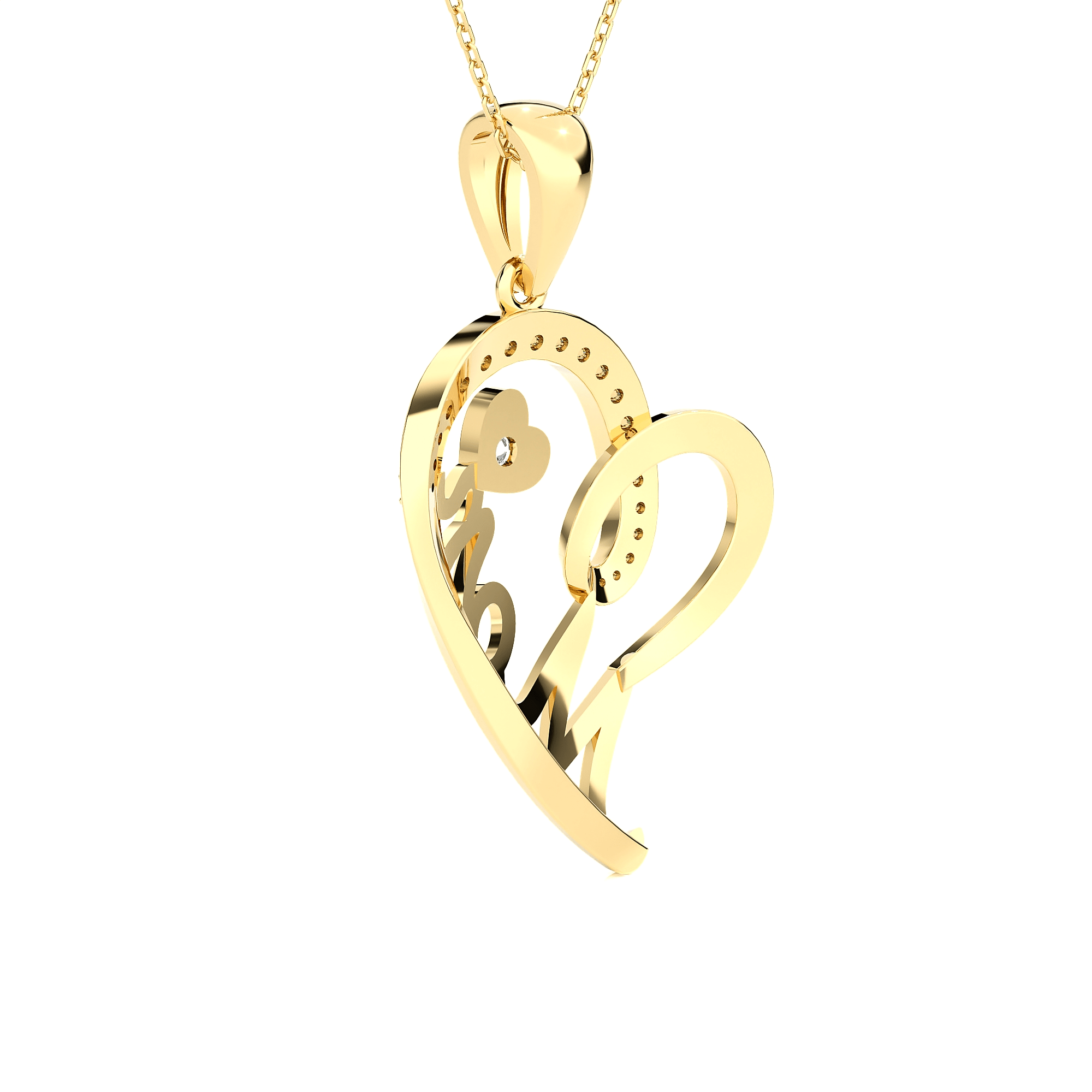 1/4  ctw Round Lab Grown Diamond Heart Pendant