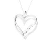 3/8  ctw Round Lab Grown Diamond Heart Pendant