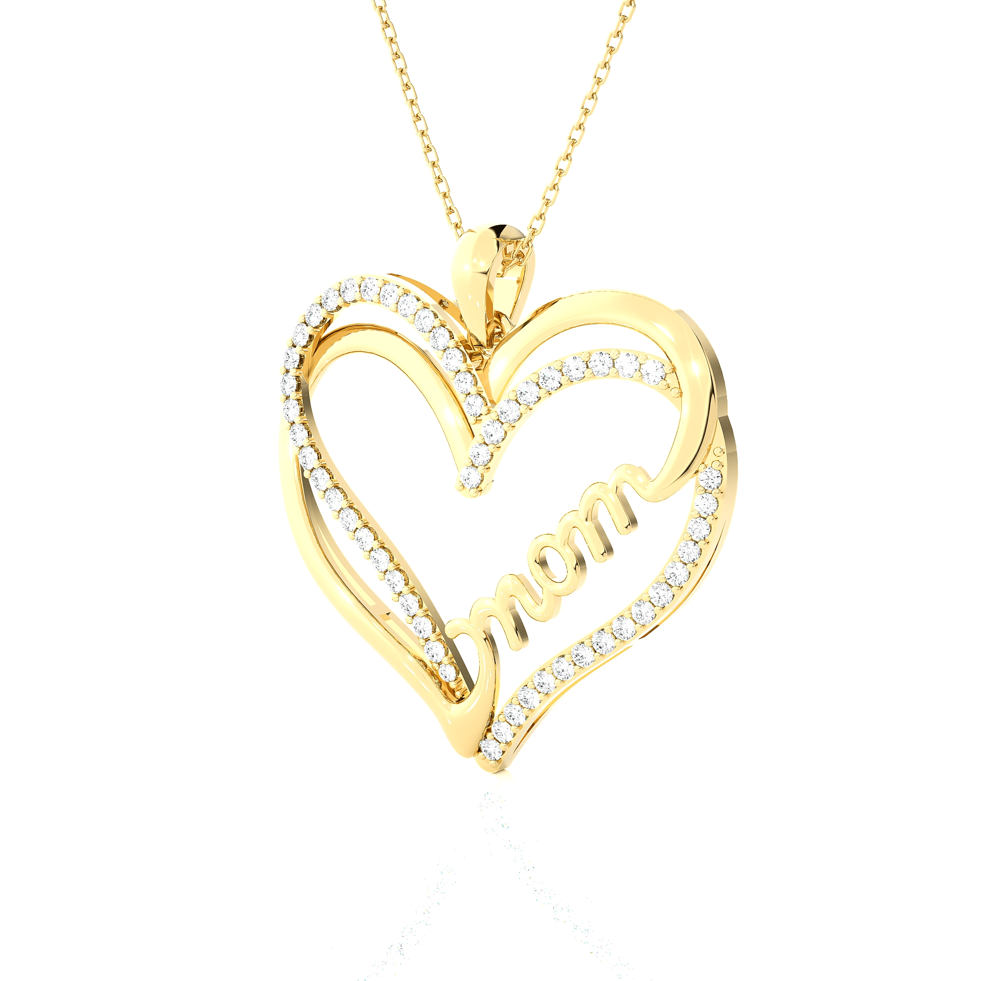 3/8  ctw Round Lab Grown Diamond Heart Pendant