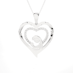 1/3  ctw Round Lab Grown Diamond Heart Pendant