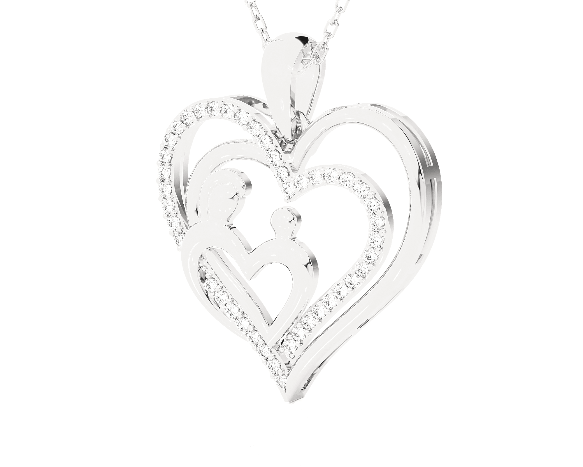 1/6  ctw Round Lab Grown Diamond Heart Pendant