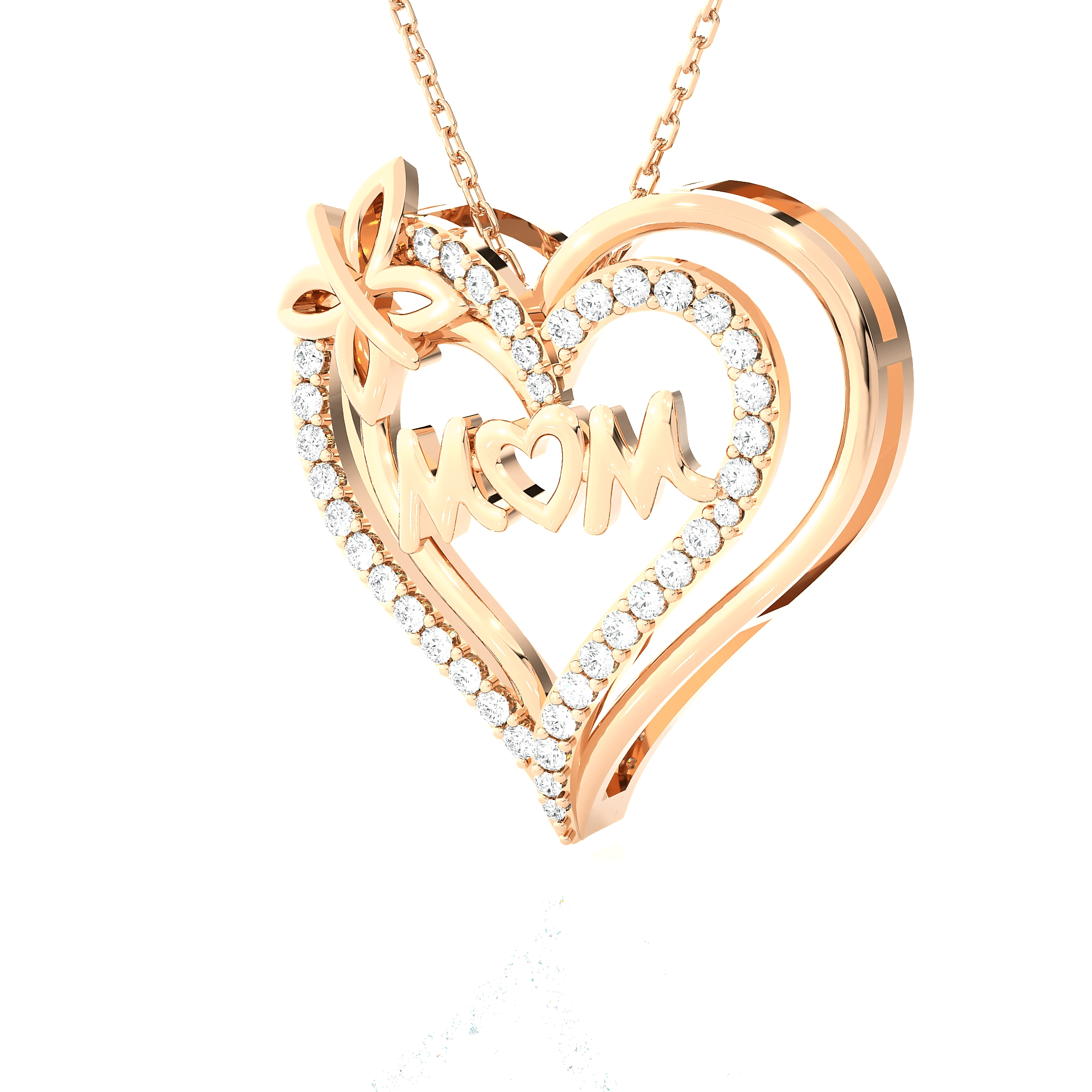 1/4  ctw Round Lab Grown Diamond Heart Pendant