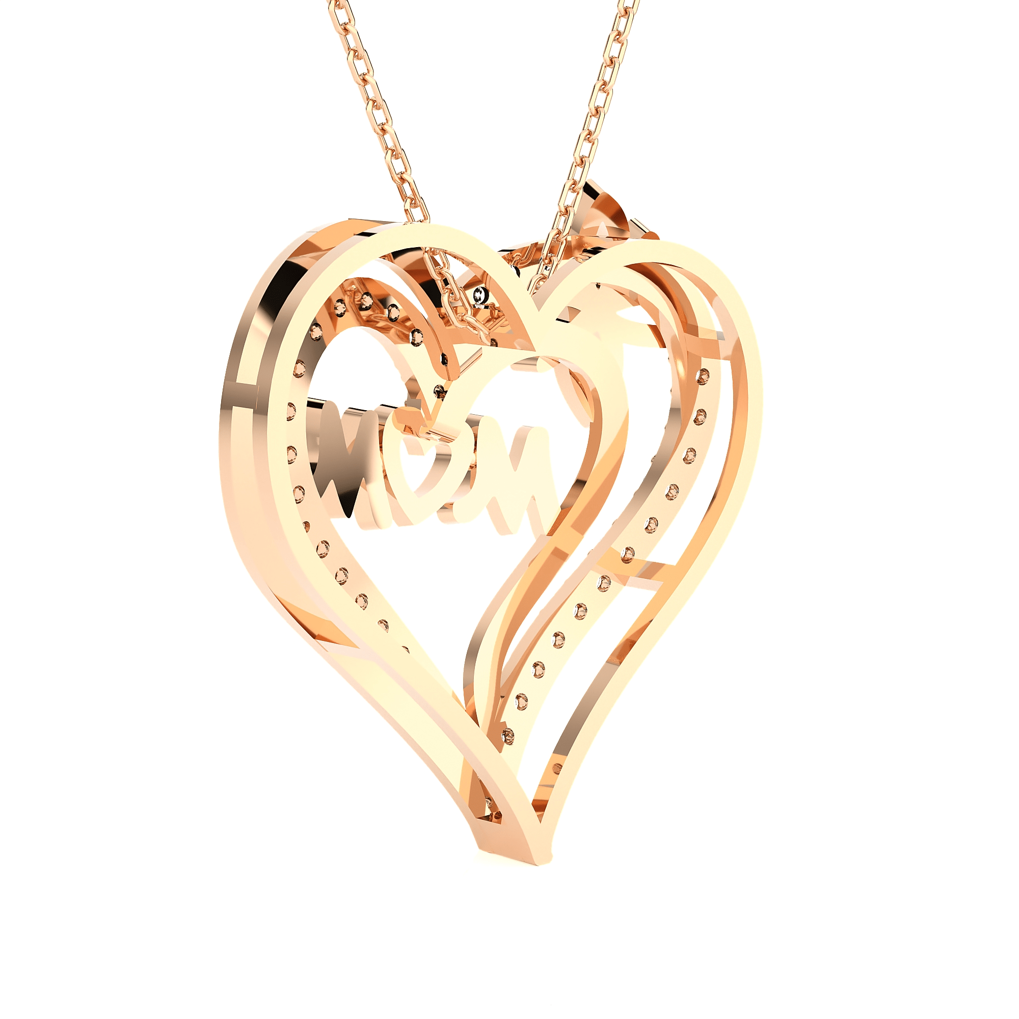1/4  ctw Round Lab Grown Diamond Heart Pendant