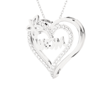 1/4  ctw Round Lab Grown Diamond Heart Pendant