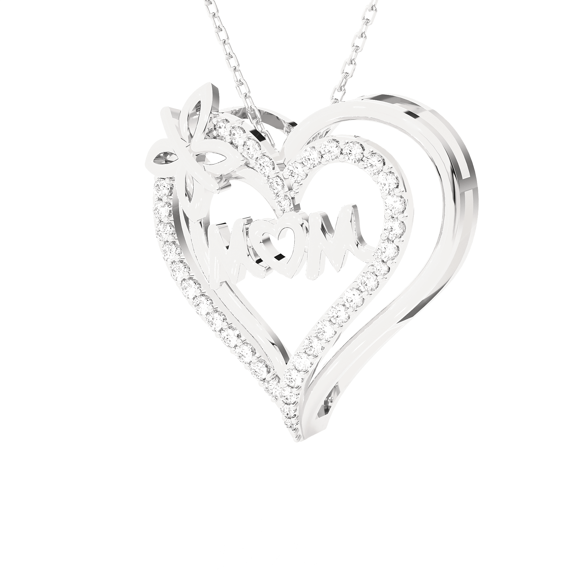 1/4  ctw Round Lab Grown Diamond Heart Pendant