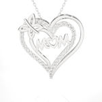 1/4  ctw Round Lab Grown Diamond Heart Pendant