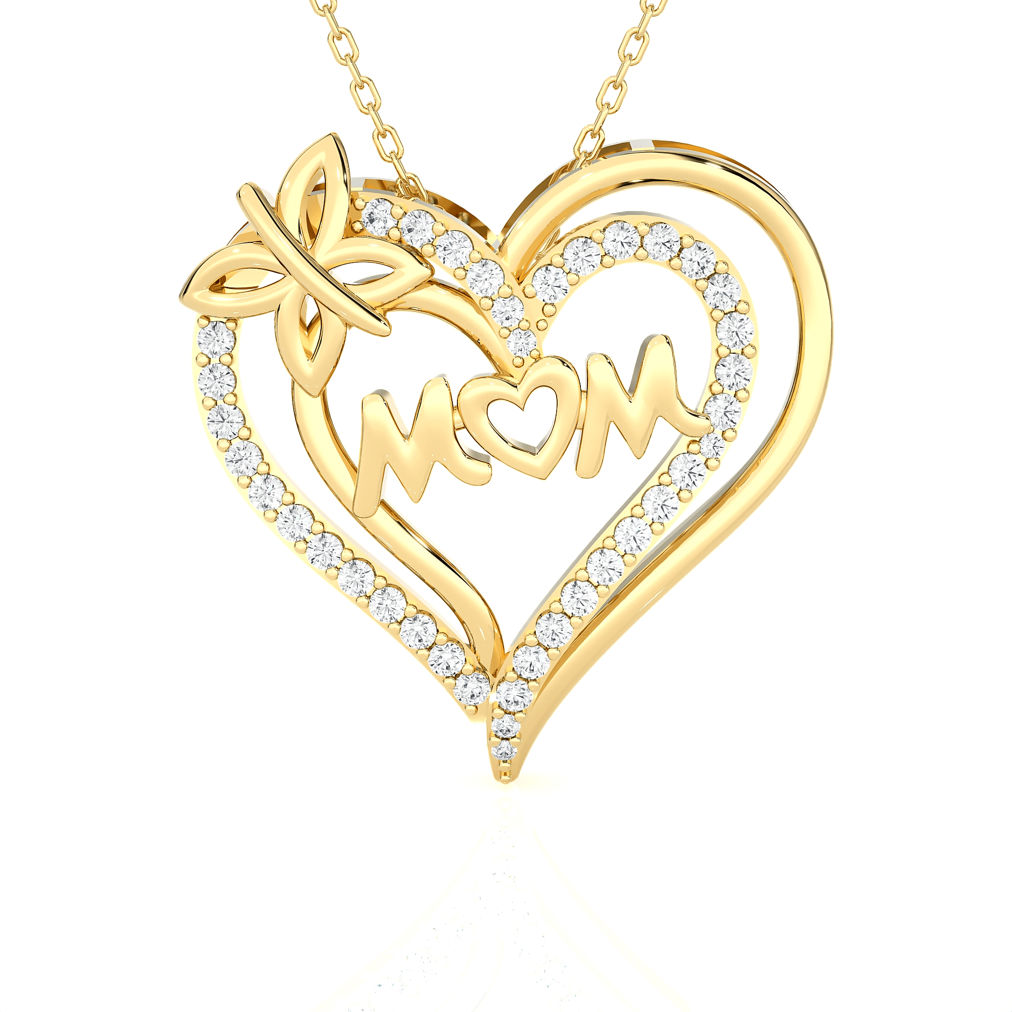 1/4  ctw Round Lab Grown Diamond Heart Pendant