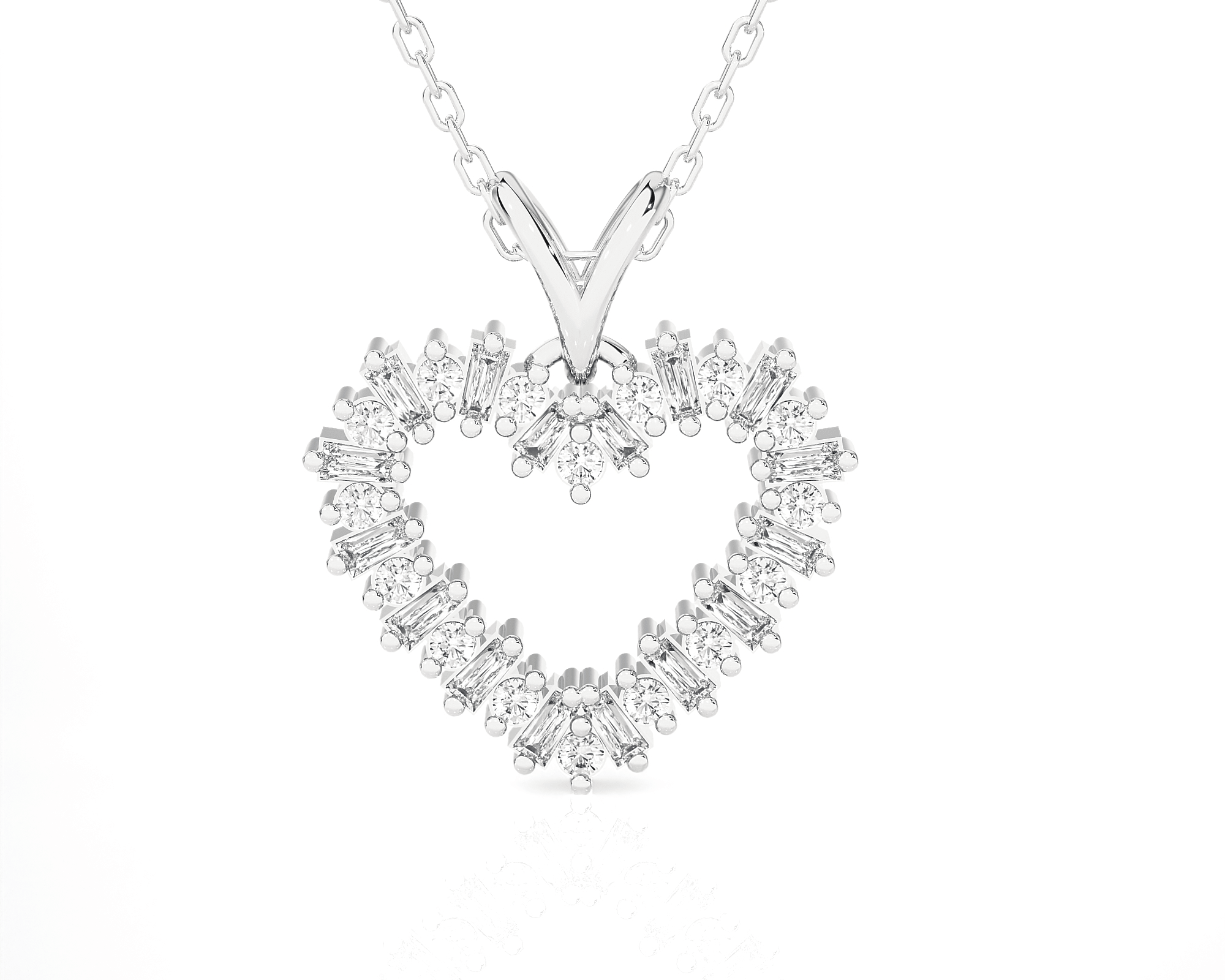 1/4  ctw Round Lab Grown Diamond Heart Pendant