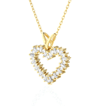 1/4  ctw Round Lab Grown Diamond Heart Pendant
