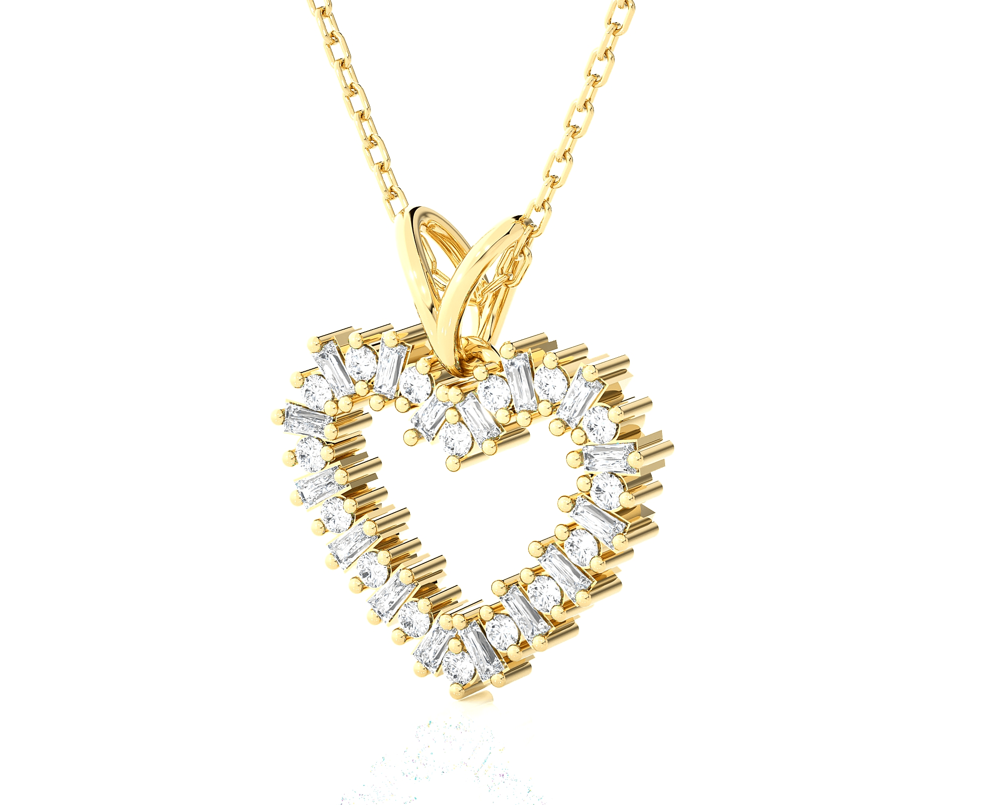 1/4  ctw Round Lab Grown Diamond Heart Pendant