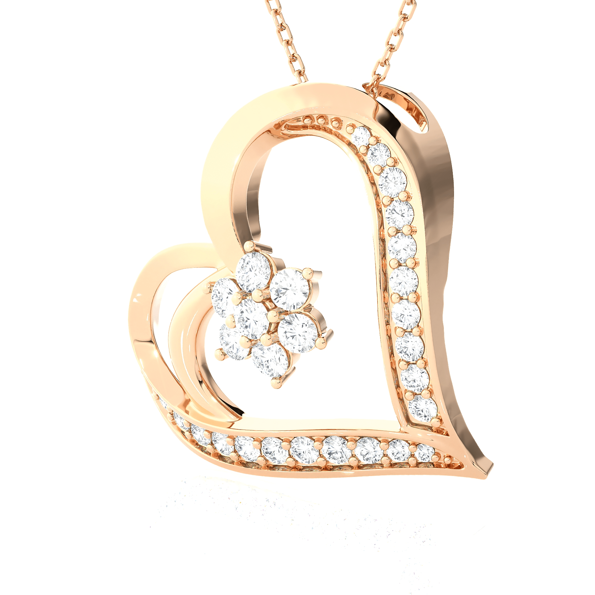 1/2  ctw Round Lab Grown Diamond Heart Pendant