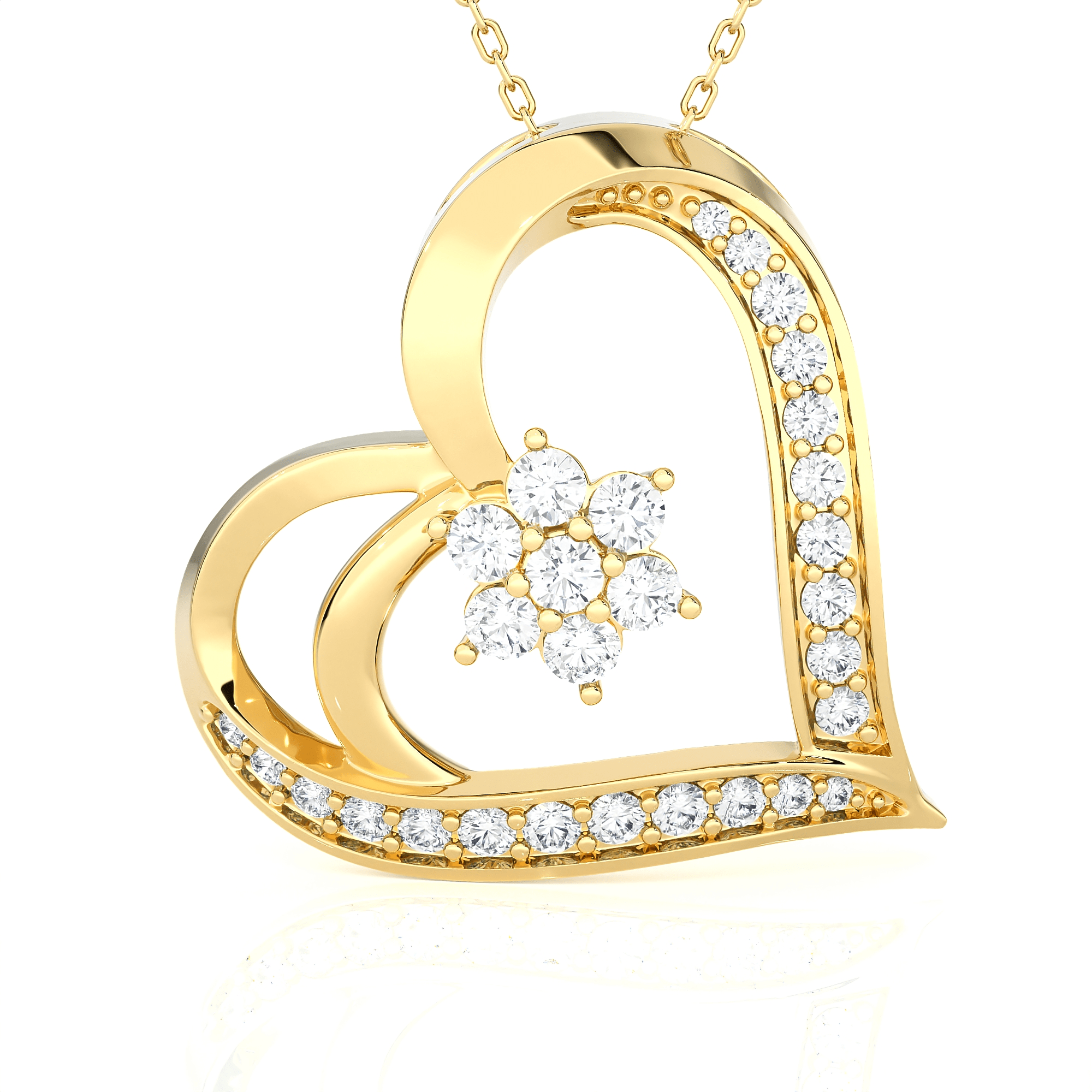 1/2  ctw Round Lab Grown Diamond Heart Pendant