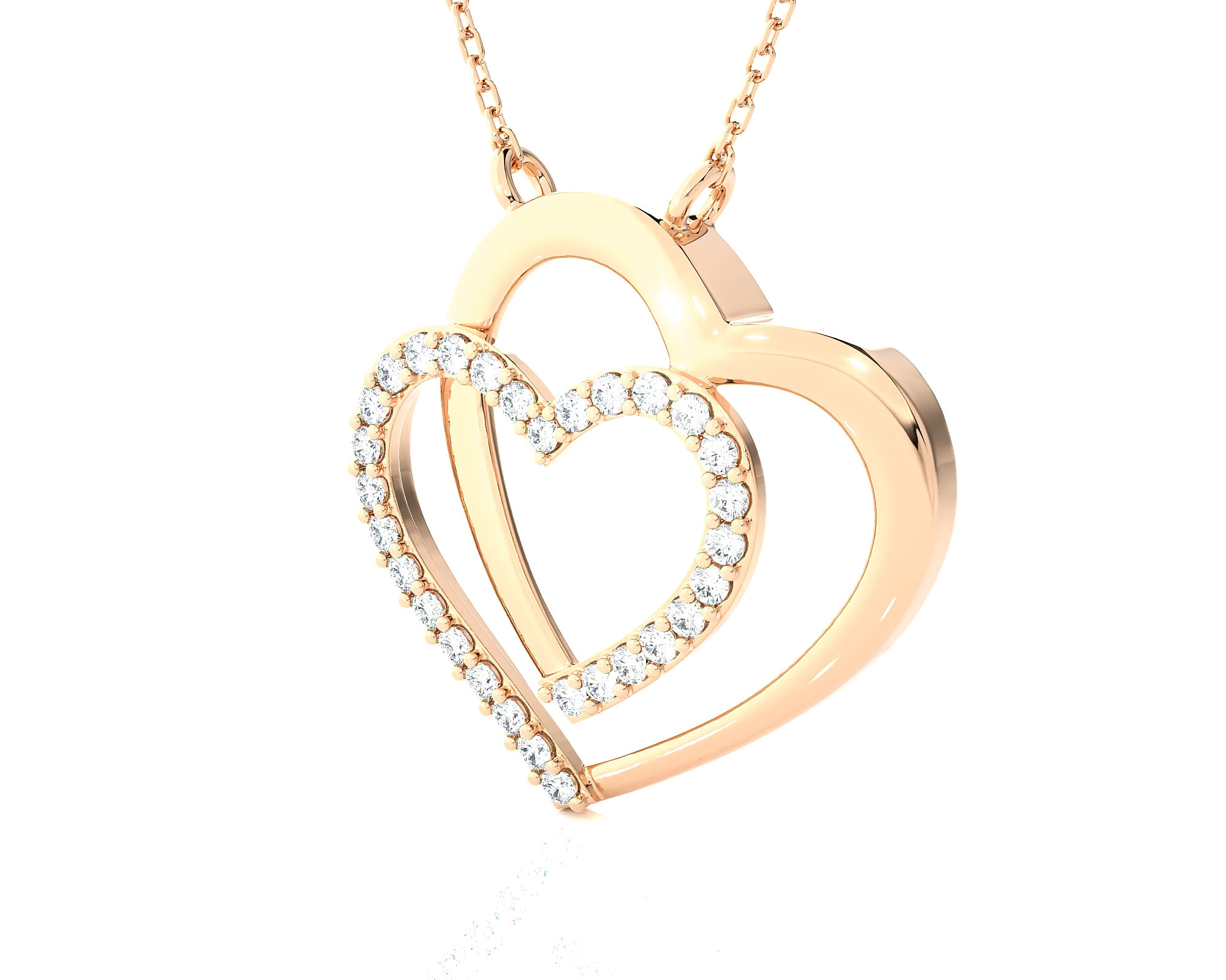 1/4 ctw Round Lab Grown Diamond Heart Pendant
