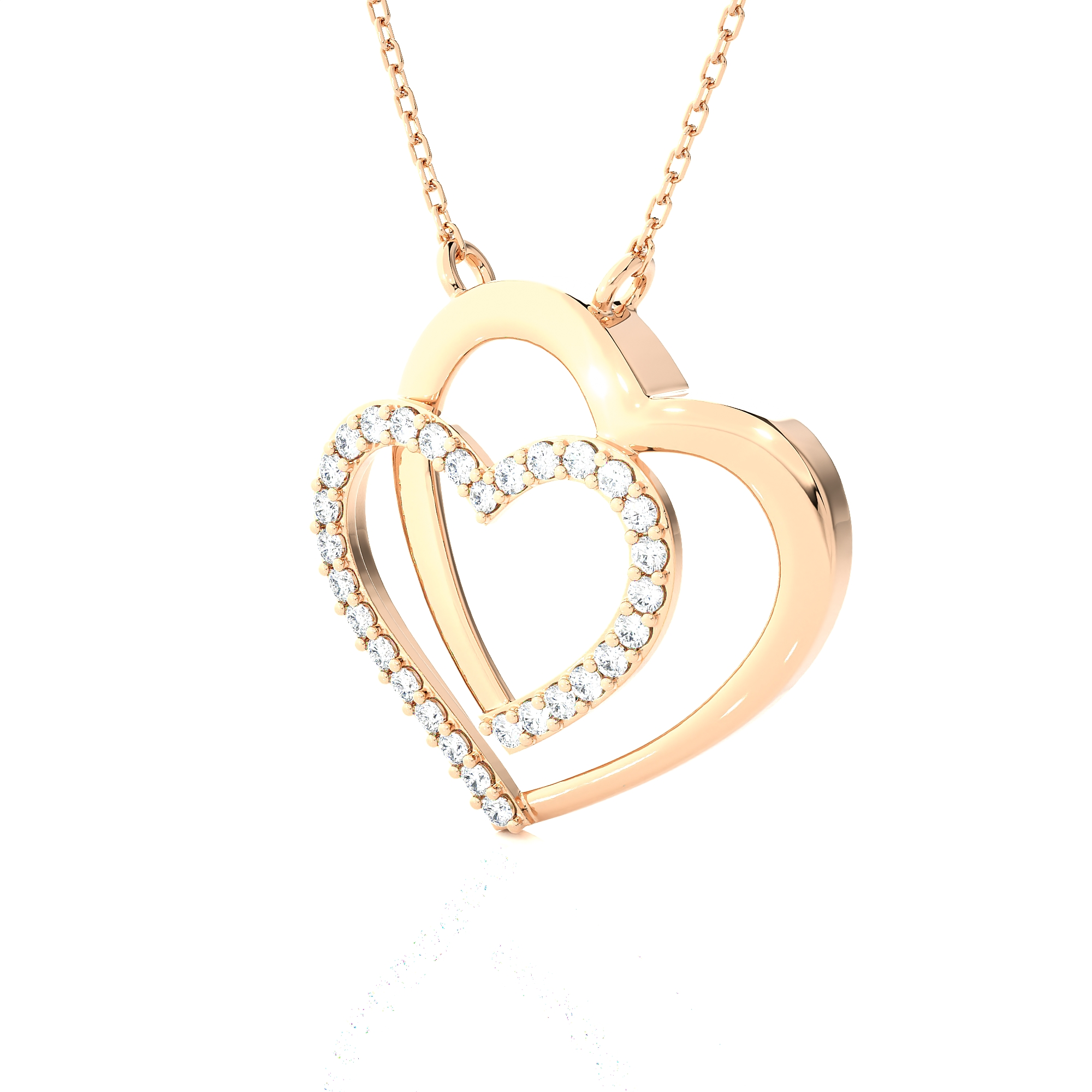 1/4 ctw Round Lab Grown Diamond Heart Pendant