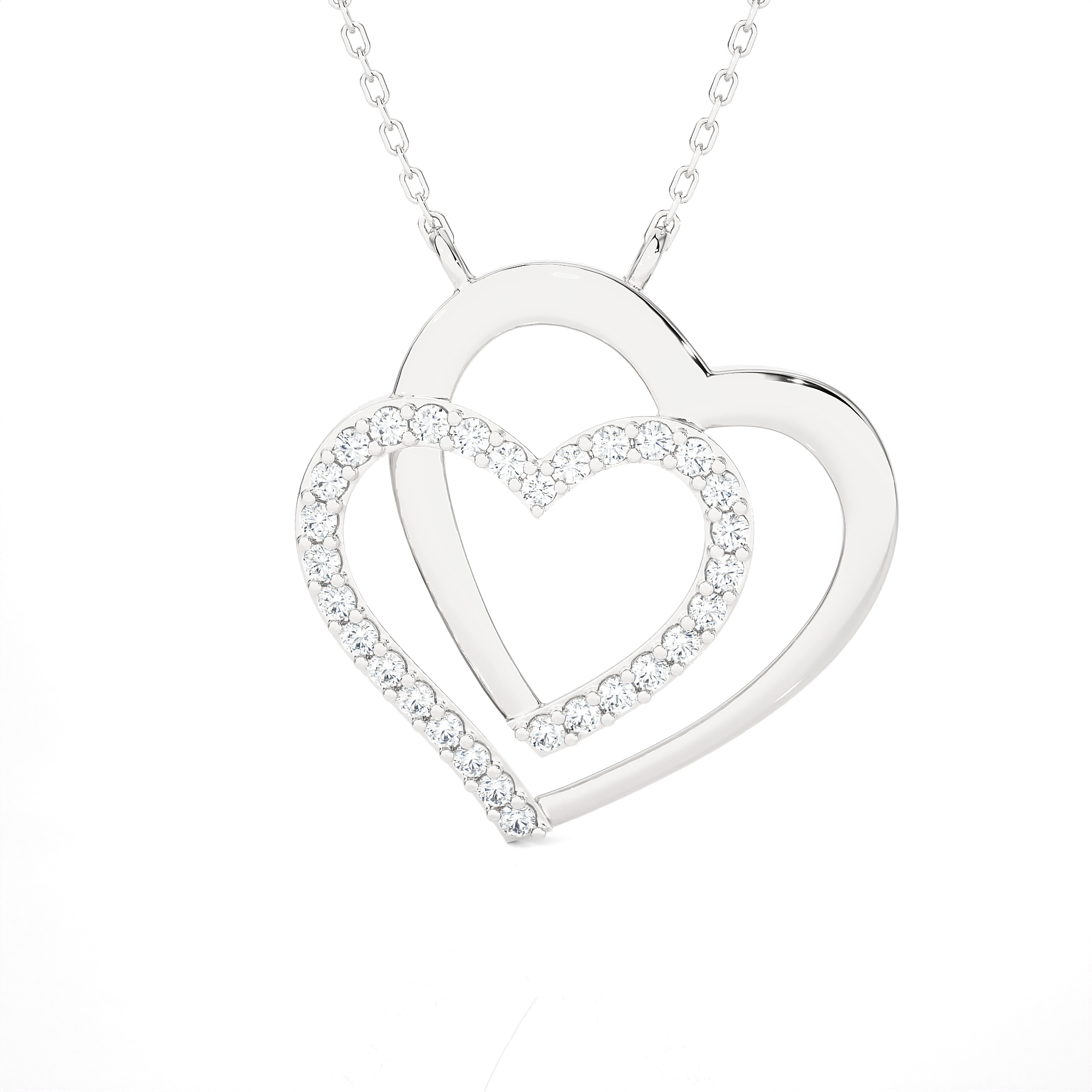 1/4 ctw Round Lab Grown Diamond Heart Pendant