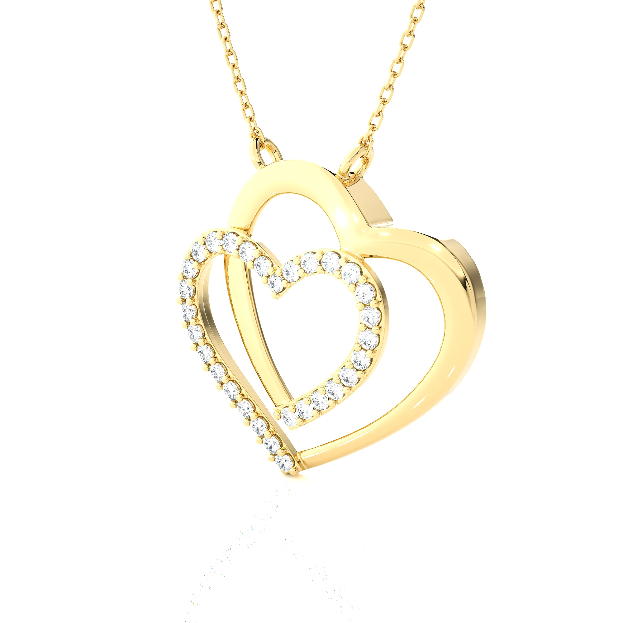 1/4 ctw Round Lab Grown Diamond Heart Pendant