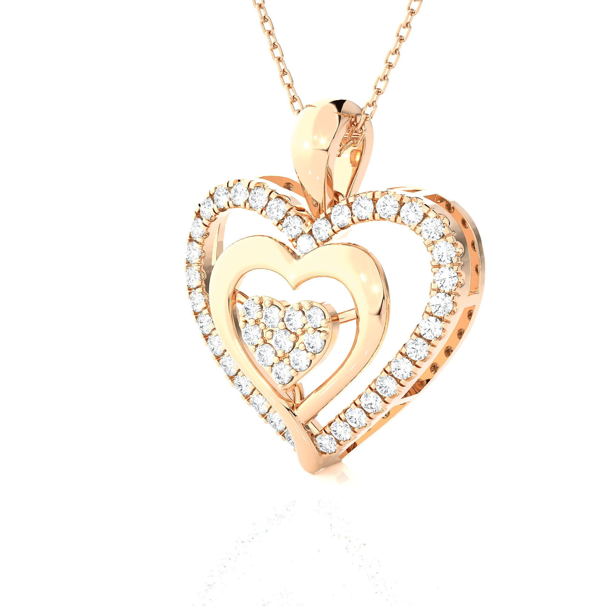 1/2  ctw Round Lab Grown Diamond Heart Pendant