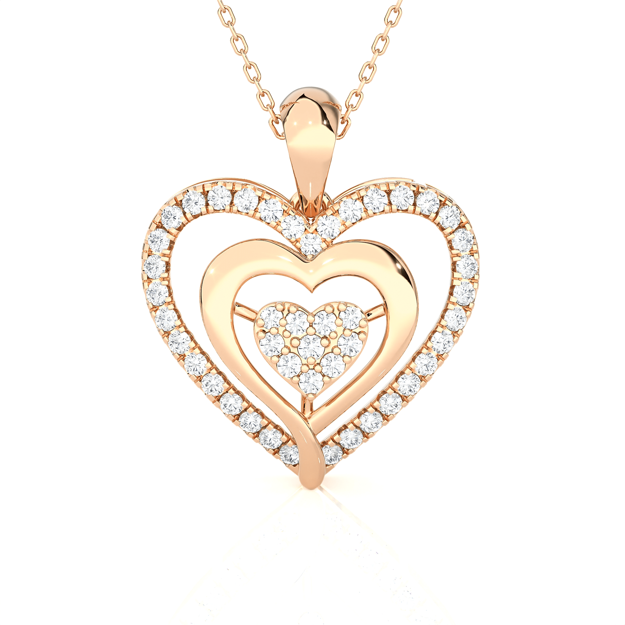 1/2  ctw Round Lab Grown Diamond Heart Pendant