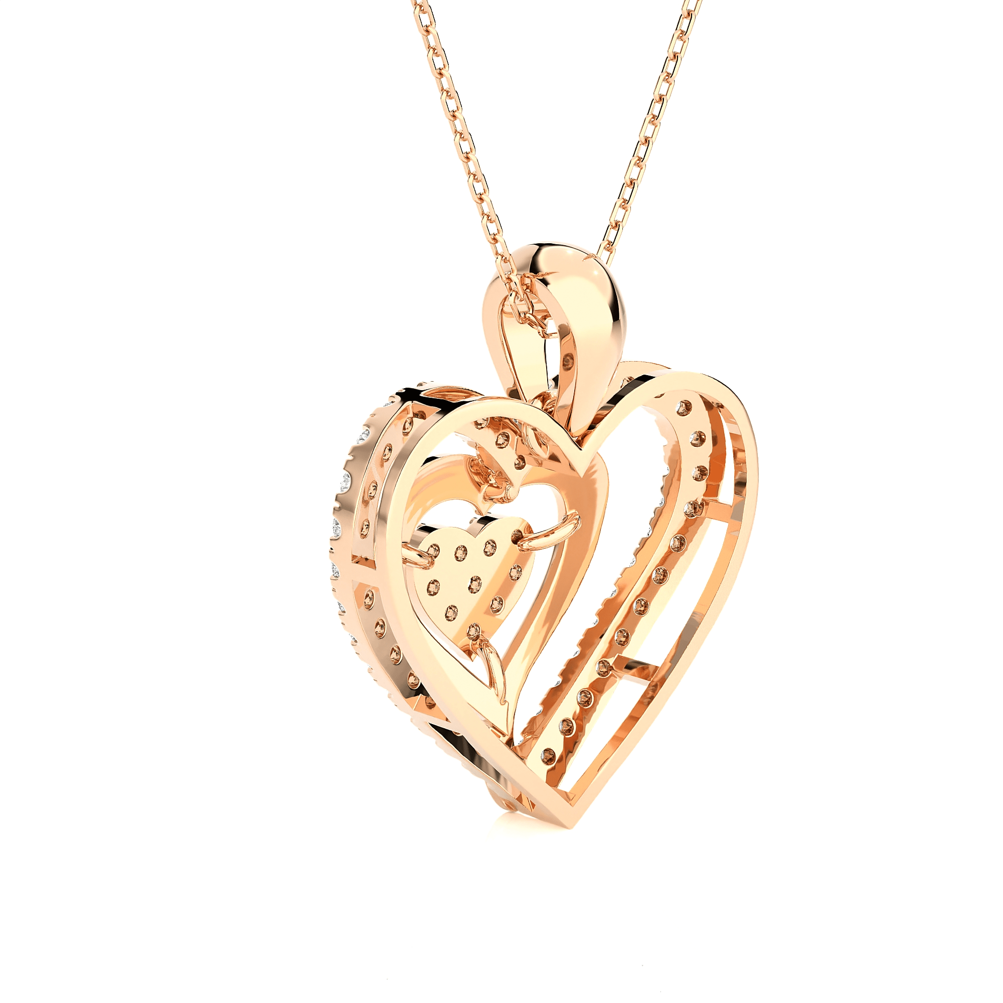 1/2  ctw Round Lab Grown Diamond Heart Pendant