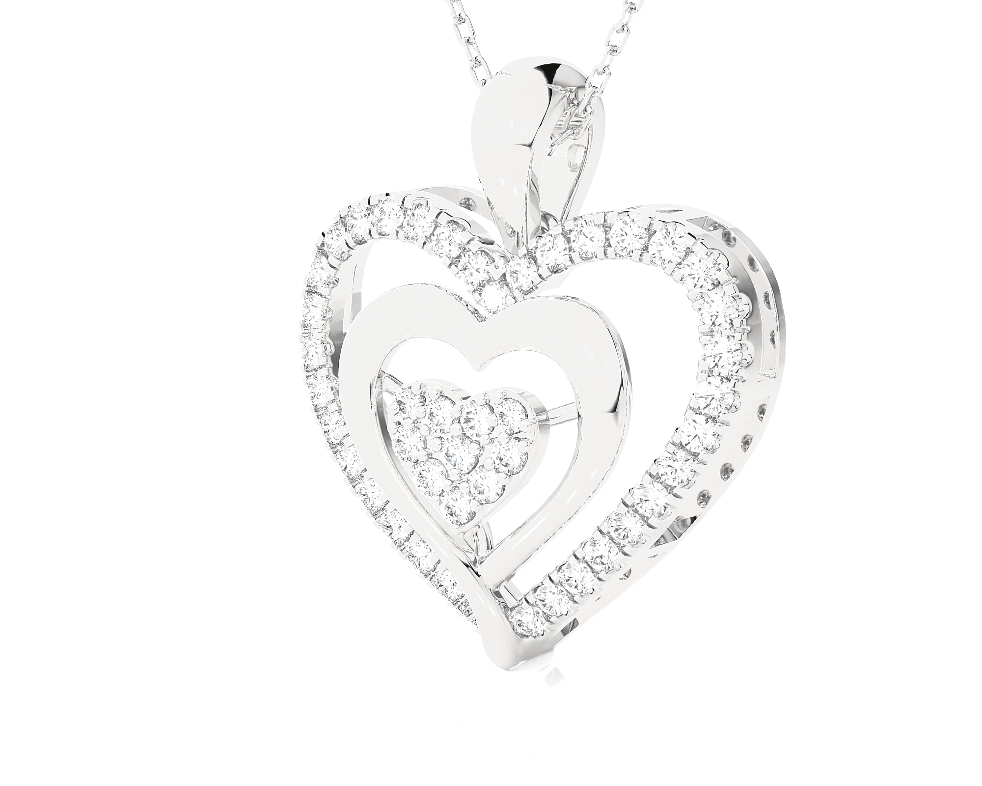 1/2  ctw Round Lab Grown Diamond Heart Pendant