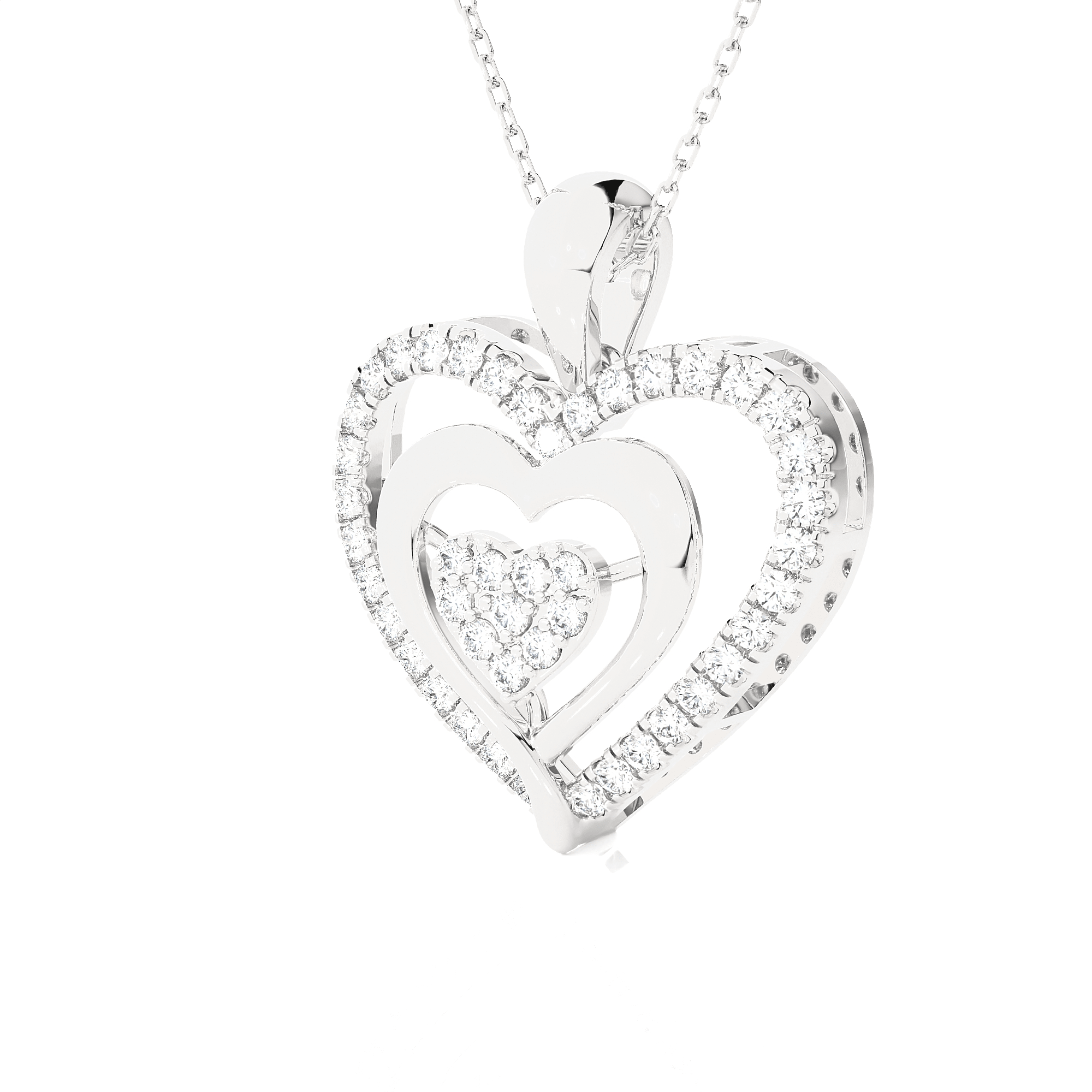 1/2  ctw Round Lab Grown Diamond Heart Pendant