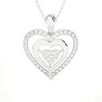 1/2  ctw Round Lab Grown Diamond Heart Pendant