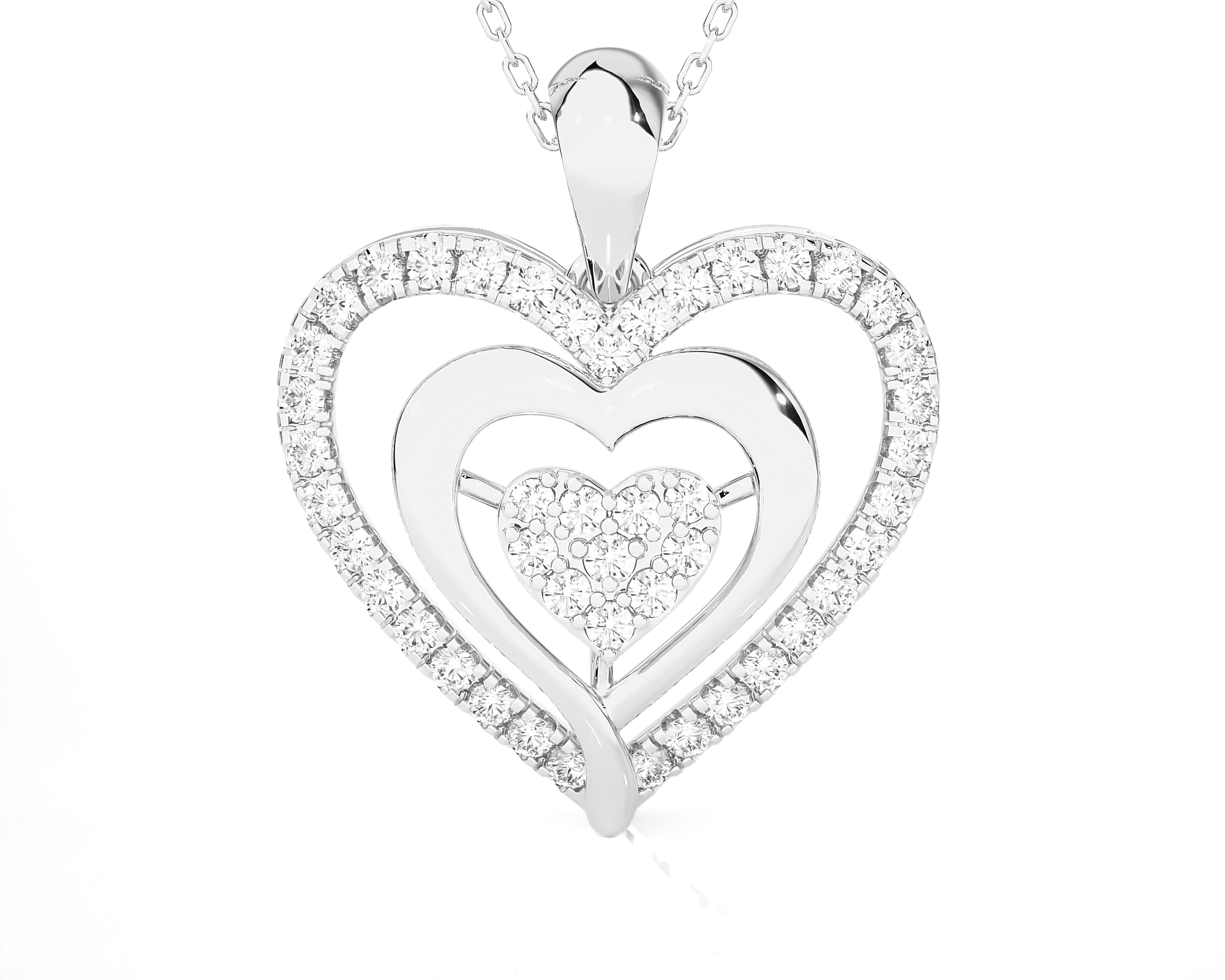 1/2  ctw Round Lab Grown Diamond Heart Pendant