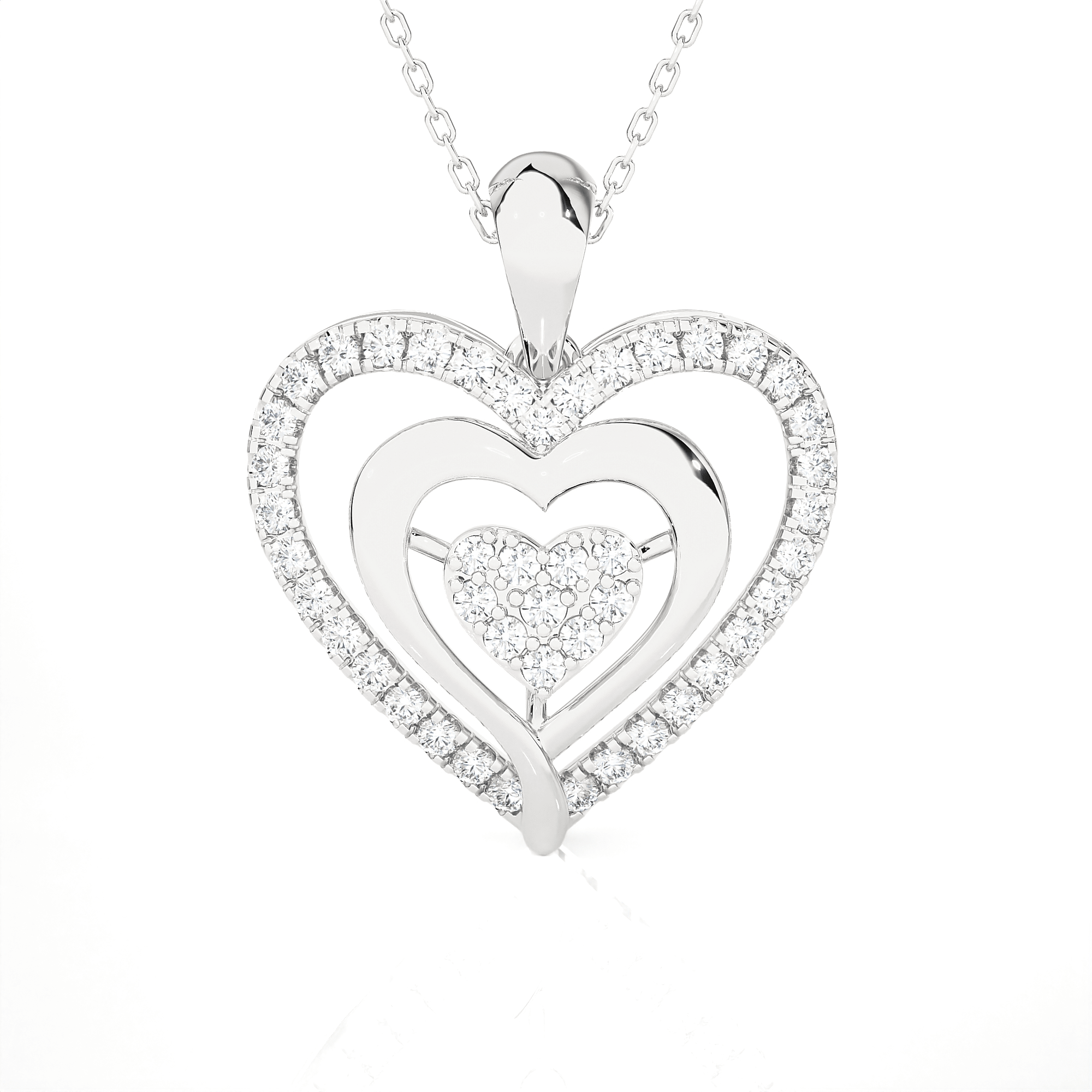 1/2  ctw Round Lab Grown Diamond Heart Pendant