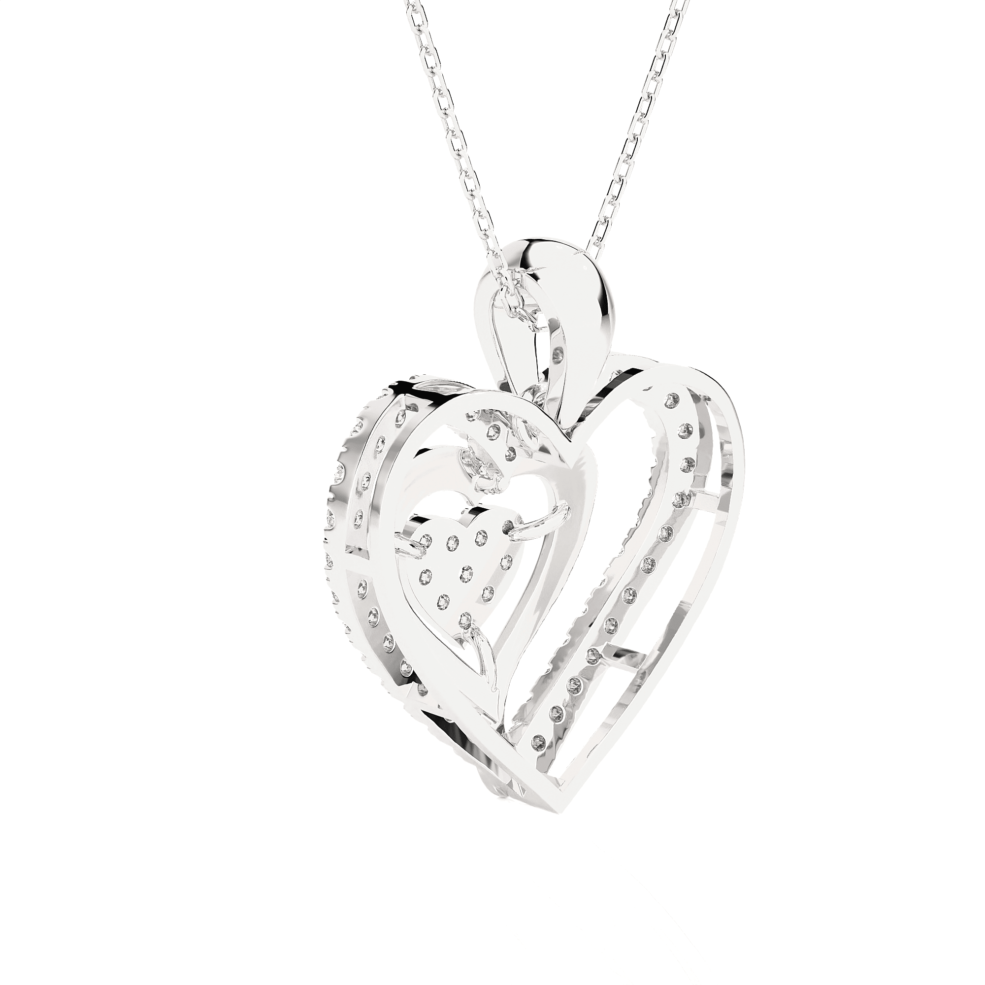 1/2  ctw Round Lab Grown Diamond Heart Pendant