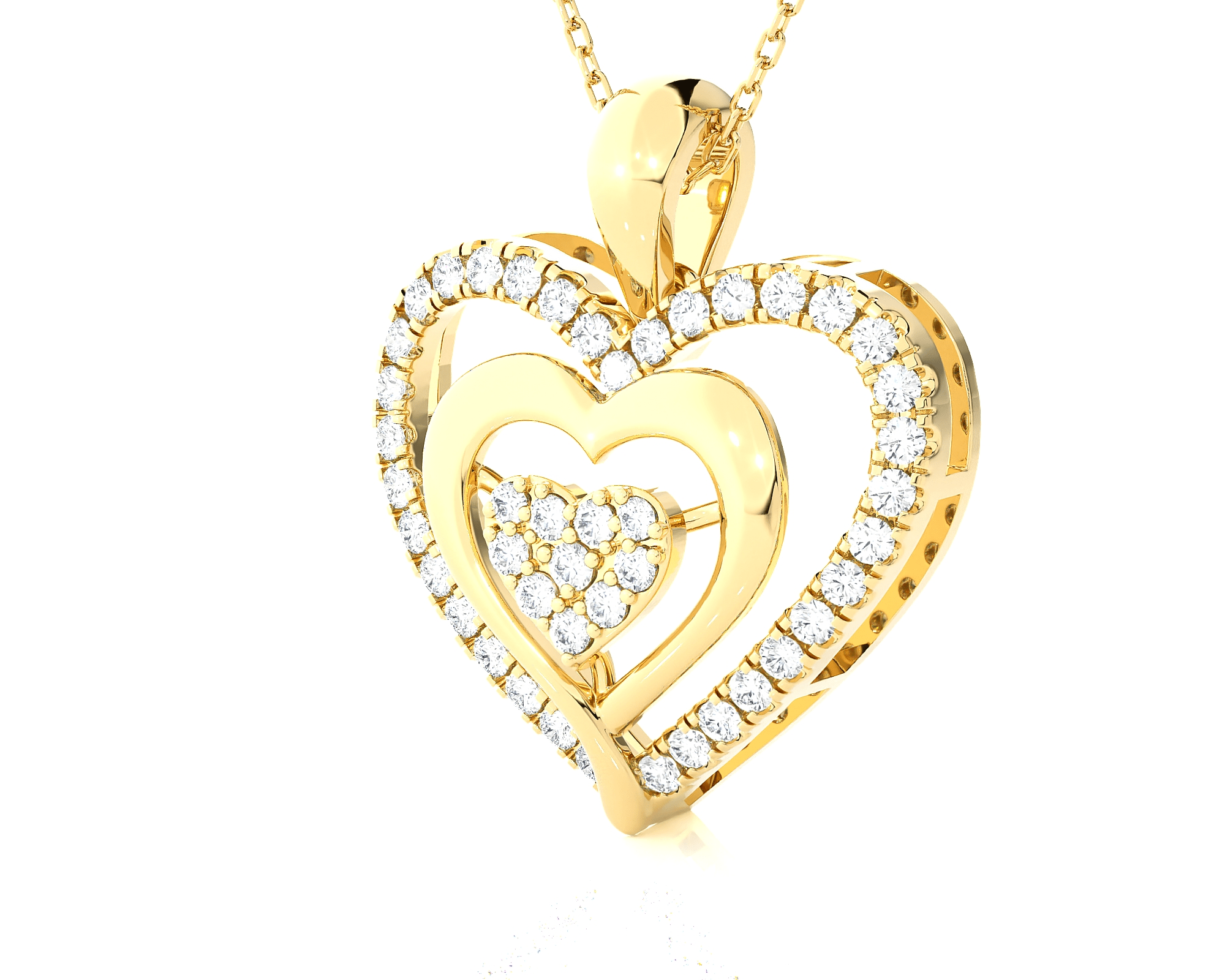 1/2  ctw Round Lab Grown Diamond Heart Pendant