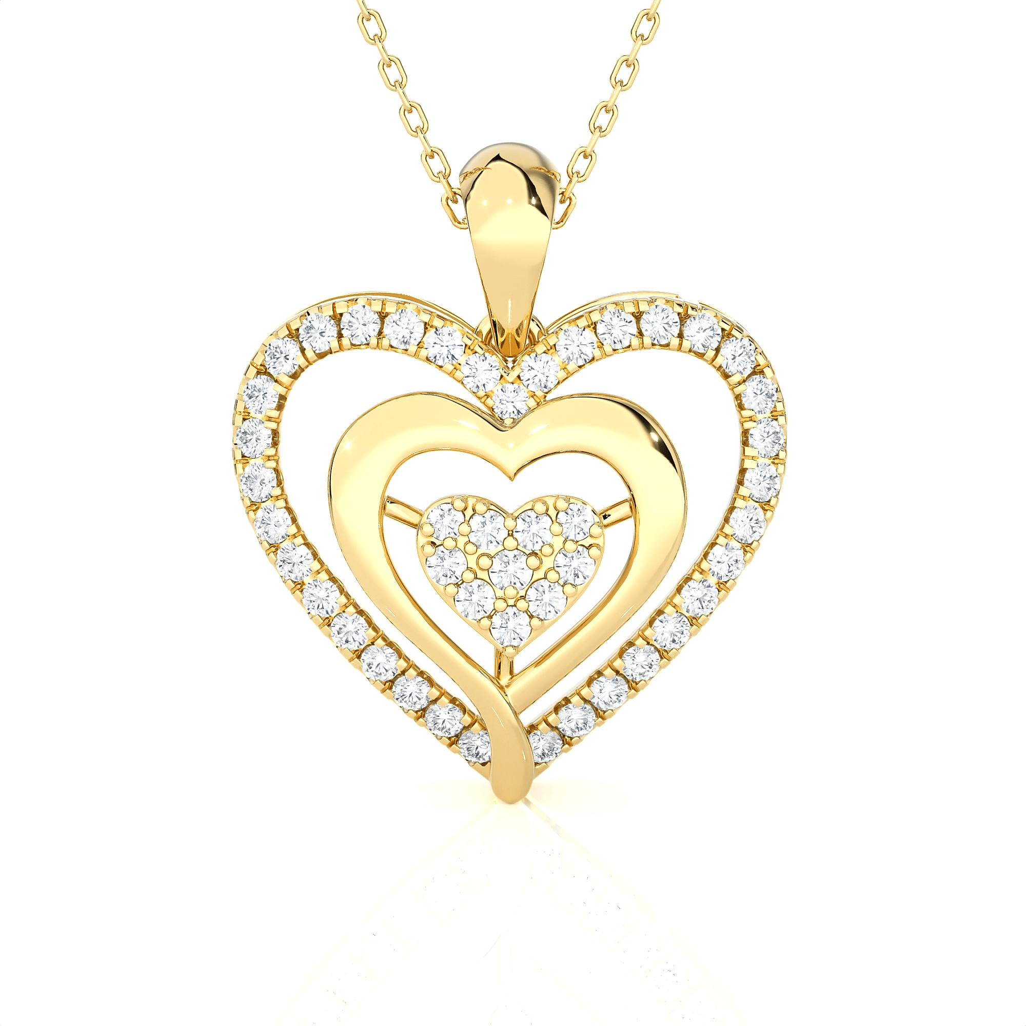 1/2  ctw Round Lab Grown Diamond Heart Pendant
