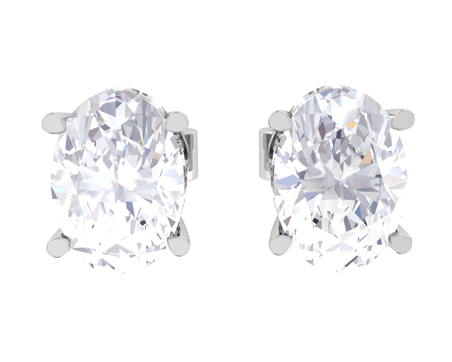 Oval Lab Grown Diamond Halo Stud Earrings