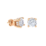 Round Lab Grown Diamond Halo Stud Earrings