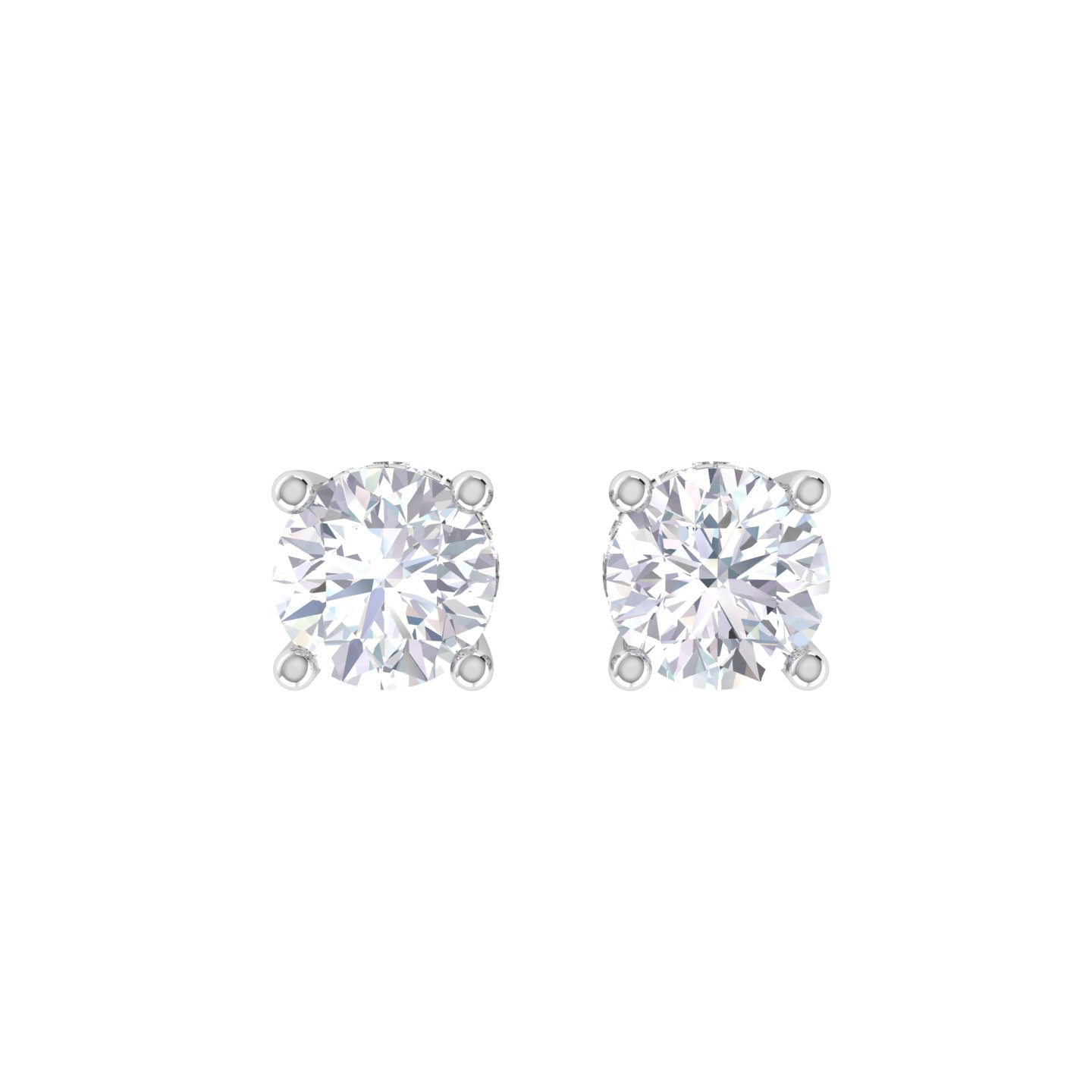 Round Lab Grown Diamond Halo Stud Earrings