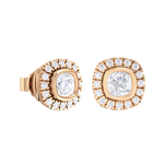 Cushion-Cut Lab Grown Diamond Halo Stud Earrings