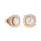 Cushion-Cut Lab Grown Diamond Halo Stud Earrings
