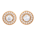 Round Lab Grown Diamond Halo Stud Earrings