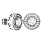Round Lab Grown Diamond Halo Stud Earrings
