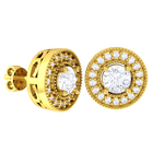 Round Lab Grown Diamond Halo Stud Earrings