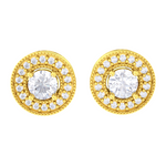 Round Lab Grown Diamond Halo Stud Earrings