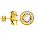 Round Lab Grown Diamond Halo Stud Earrings