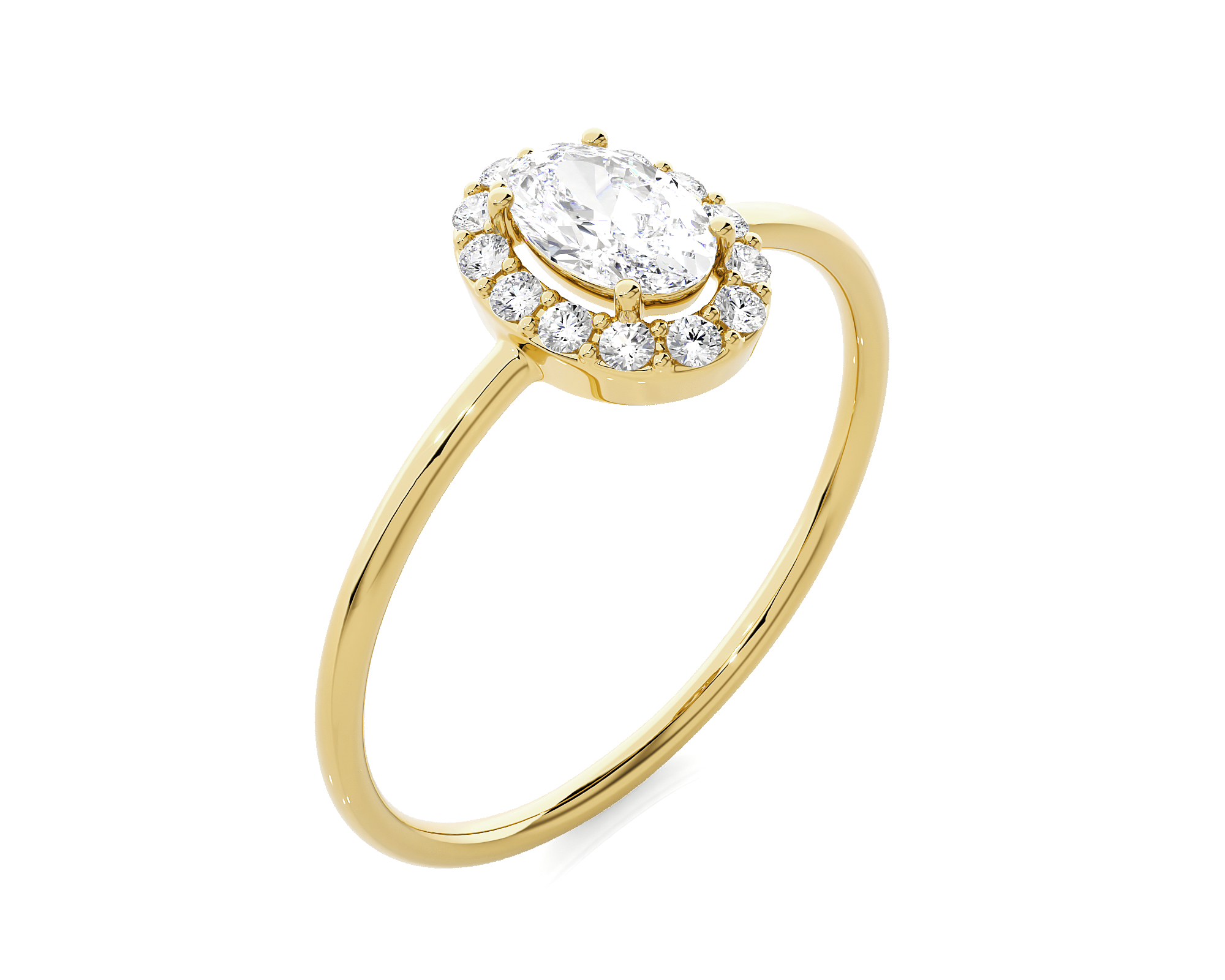 5/8 ctw Oval Lab Grown Diamond Halo Engagement Ring